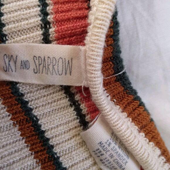 Y2K Sky and Sparrow Striped Long Sleeve Pullover Top Womens Juniors Size L - Picture 6 of 9